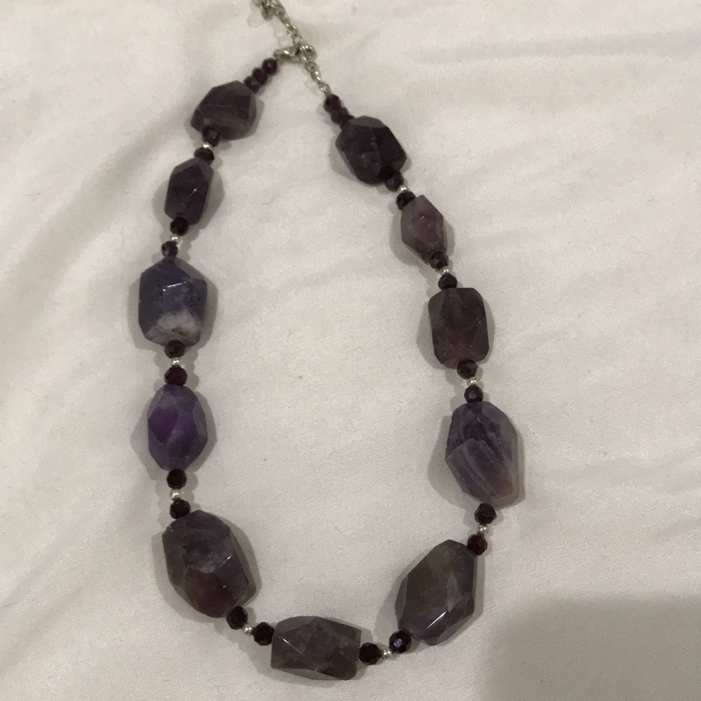 Barse Amethyst Garnet & Sterling 925 Necklace Set View 6